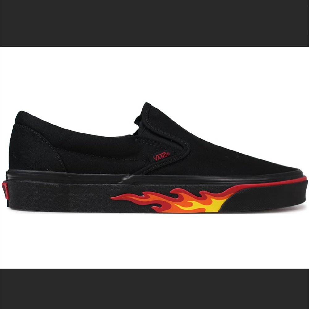 Flames Slip On Vans